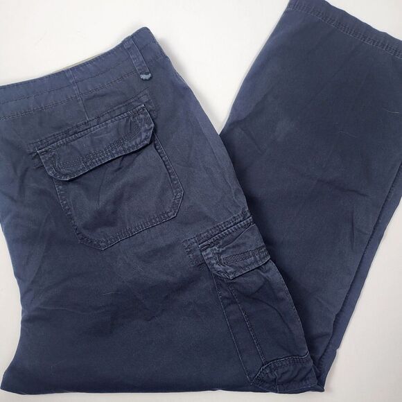 Union Bay Pants Men's 48X32 Blue Survivor Cargo‎ Belted Pockets Outdoor Hiking - Picture 2 of 7